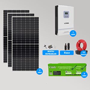 3 Kw Lityum Akülü Hazır Solar Paket Kolay Kurulum(orta Paket)