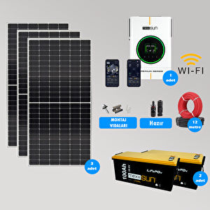 CKS ENERJI 4 kW Lityum Akülü Hazır Solar Paket Kolay Kurulum (ORTA PAKET)