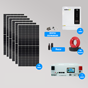 6.2 Kw Lityum Akülü Hazır Solar Paket Kolay Kurulum(orta Paket)