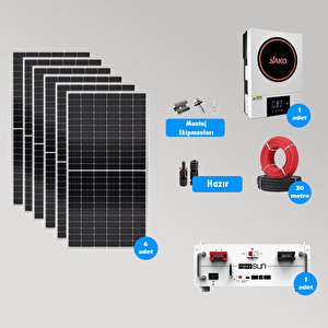 CKS ENERJI 6.2 kW Lityum Akülü Hazır Solar Paket Kolay Kurulum (ORTA PAKET)