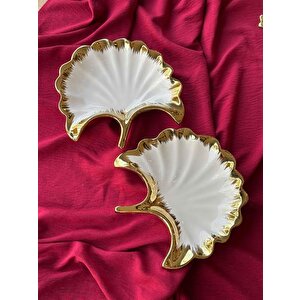 Ginkgo Yaprak Sunum Tabak 2'li̇