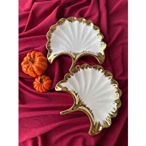 Ginkgo Yaprak Sunum Tabak 2'li̇