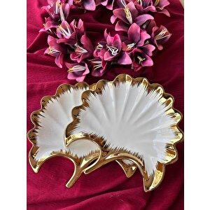 Ginkgo Yaprak Sunum Tabak 2'li̇ 23*25cm