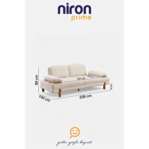 Niron Moda Kanepe - 4 Kişilik Olabilen 3'lü Koltuk, Modern Tasarım Özel Teslimat
