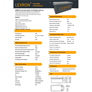 Lexron Lityum Akü 12.8v 200ah Lifepo4
