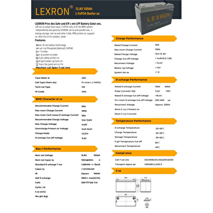 Lexron Lityum Akü 12.8v 100ah Lifepo4