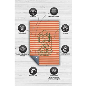 Homshtag Kampçı,çizgili Minimalist Halı,çadır Halısı,kamp Halısı,pamuklu Dokuma Tabanlı Yıkanabilir Dekoratif Halı