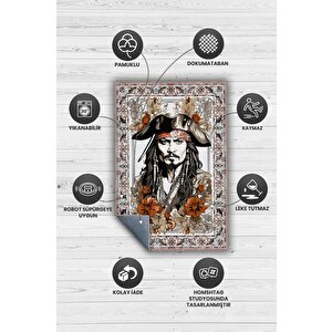 Homshtag Jack Sparrow Çok Renkli Film Sever Halısı Karayip Korsanları Film Halısı Hediyelik Halı