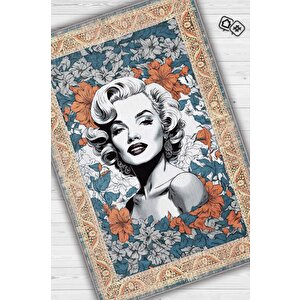 Homshtag Marilyn Monroe,modern Çiçek Desenli Art Deco Vintage Halı,çok Renkli Maksimalist Halı