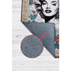 Homshtag Marilyn Monroe,modern Çiçek Desenli Art Deco Vintage Halı,çok Renkli Maksimalist Halı