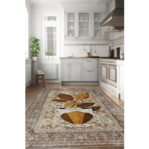 Homshtag Vintage Kahve,pastel Renkli Vintage Oturma Odası,pamuklu Dokuma Tabanlı Yıkanabilir Kahvesever Halısı