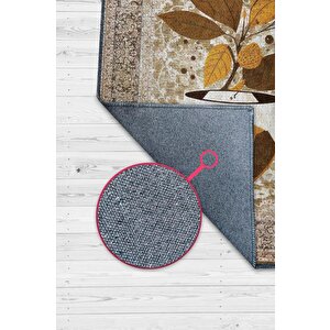 Homshtag Vintage Kahve,pastel Renkli Vintage Oturma Odası,pamuklu Dokuma Tabanlı Yıkanabilir Kahvesever Halısı