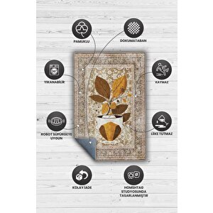 Homshtag Vintage Kahve,pastel Renkli Vintage Oturma Odası,pamuklu Dokuma Tabanlı Yıkanabilir Kahvesever Halısı