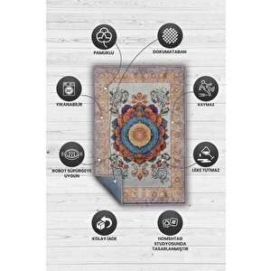 Homshtag Mandala Halısı,meditasyon Temalı Renkli Halı,madala Desenli Çiçekli Vintage Halı,yoga Halısı,sipiritüel Halı
