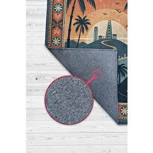 Homshtag Şehirlerde Los Angeles Temalı Dijital Baskılı Yıkanabilir Pamuk Tabanlı Halı