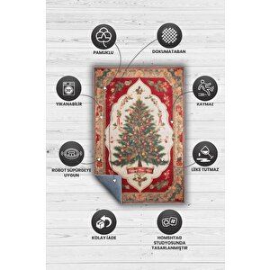 Homshtag Yeni Yıl Temalı Halı Çok Renkli Yeni Yıl Parti Halısı Yılbaşı Temalı Hediyelik Halı