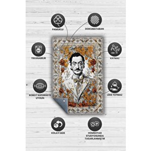 Homshtag Salvador Dali ,modern Çiçek Desenli Art Deco Vintage Halı,çok Renkli Maksimalist Halı