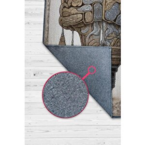 Parlak Fikir Barok Tarzı Krem Renkli Orjinal Dekoratif Modern Home Office Halısı,ofis Dekorasyonu 120x180 cm