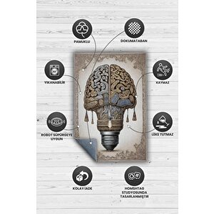 Homshtag Parlak Fikir Barok Tarzı Krem Renkli Orjinal Dekoratif Modern Home Office Halısı,ofis Dekorasyonu