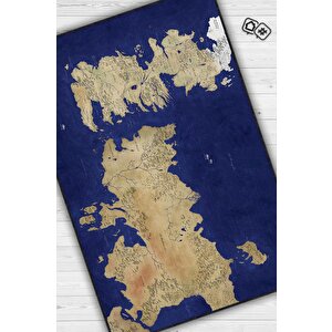 Homshtag Westeros,mavi Harita Desenli Modern,pamuklu Dokuma Tabanlı Yıkanabilir Renkli Game Of Thrones Film Sever Halısı