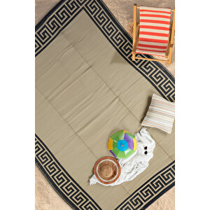 Savana Xl Plaj Kamp Karavan Piknik Bahçe Halısı Balkon Teras Hasır Mat Savan Halı 240x330 Kahve-Bej
