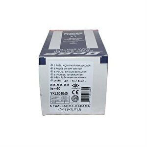 5x40a 0-1 Aç-Kapa Ki̇li̇tli̇ Pako Şalter