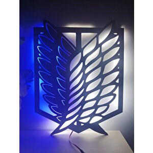 Atack On Ti̇tan Ani̇me Led IşıklıDuvar Dekoru Ahşap Mdf