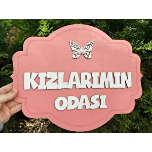 Kızlarımın Odası Kapı Süsü Duvar Dekorasyonu