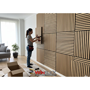 Wi̇nflex Mi̇ni̇ Eko Akusti̇k Ahşap Panel  Savana Meşe - 60x60cm