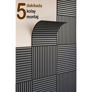 Wi̇nflex Mi̇ni̇ Eko Akusti̇k Ahşap Panel  Antrasi̇t Gri̇ -  60x60cm