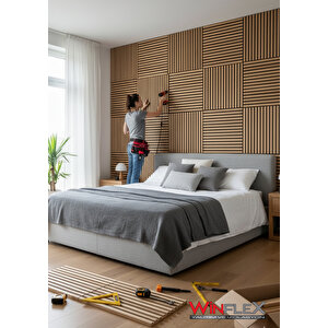Wi̇nflex Mi̇ni̇ Eko Akusti̇k Ahşap Panel  Safi̇r Meşe - 60x60cm