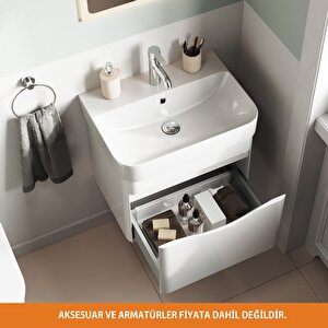 Piccolo 2.0 Alt Dolap 57 Cm. Parlak Beyaz -lavabo Dahil