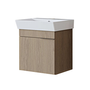 Roomart Likya Ayaksız Tek Kapaklı Lavabolu 49 Cm Banyo Dolabı Alt, Mini Lavabolu Alt Banyo Dolabı Klimt