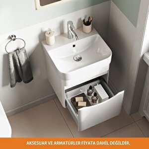 Piccolo 2.0 Alt Dolap  48 Cm. Parlak Beyaz -lavabo Dahil