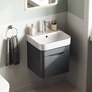 Piccolo 2.0 Alt Dolap 57 Cm. Antrasit Gri Parlak-lavabo Dahil