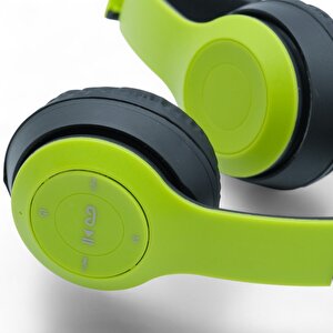 Viges P47 Wireless Bluetooth Kulak Üstü Kulaklık Yeşil-siyah
