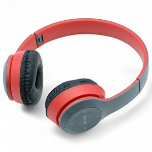 Viges P47 Wireless Bluetooth Kulak Üstü Kulaklık Siyah-kırmızı