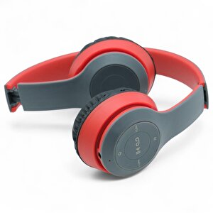 Viges P47 Wireless Bluetooth Kulak Üstü Kulaklık Siyah-kırmızı