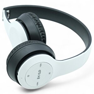 Viges P47 Wireless Bluetooth Kulak Üstü Kulaklık Beyaz-siyah