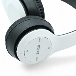 Viges P47 Wireless Bluetooth Kulak Üstü Kulaklık Beyaz-siyah