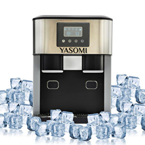 Yasomi Coolmaster Zbs15 3in1 Küp & Kırılmış Buz, Soğuk Su Lcd Dokunmatik Inox Gövde 2l Tanklı Buz Makinesi