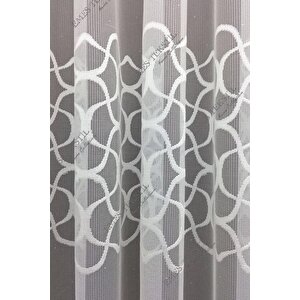 Tül Perde Yakamoz Desen Örme Tül Perde Salon, Yatak Odası, Mutfak Tülü, Pileli 230x180 cm