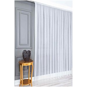 Düz Tül,ütü İstemez, Düz Tül Perde ,orta Pileli Salon Mutfak Perdesi,1*2,5 Pile 300x190 cm