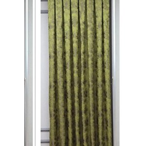 Fon Perde Royal Desen, Yeni Sezon, Pileli, Kırışmaz, Yeşil, Özel Koleksiyon (tek Kanat) 70x250 cm