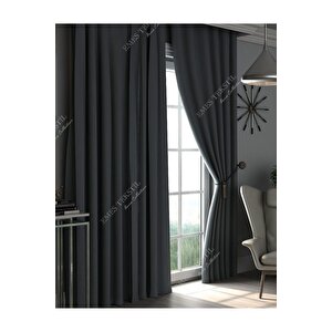 Gri Blackout, Işık Geçirmez Karartma Güneşlik, Pilesiz (tek Kanat Fon Perde) 200x220 cm