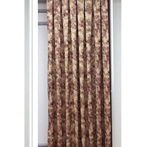 Fon Perde Royal Desen, Yeni Sezon, Pileli, Kırışmaz, Sarı Kırmızı, Özel Koleksiyon (tek Kanat) 80x240 cm
