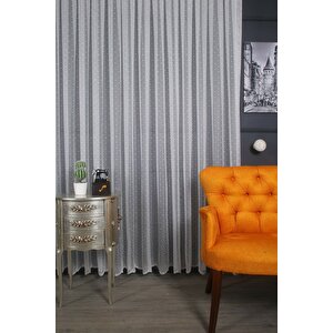 Puantiyeli , Noktalı , Kartesi Desen Mutfak , Çocuk Ve Yatak Odası Tül Perdesi Sık Pile 350x220 cm