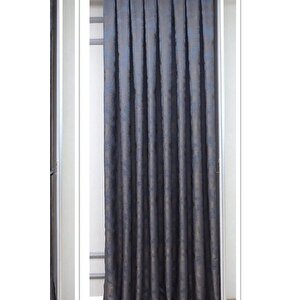 Fon Perde Royal Desen, Yeni Sezon, Pileli, Kırışmaz, Lacivert, Özel Koleksiyon (tek Kanat) 80x250 cm