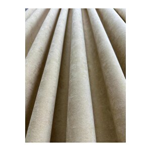 Ada Fonluk Açık Sarı/bej Tek Kanat 1/3 Sık Pile - Her Odaya Uygun Lüks Fon Perde 100x250 cm