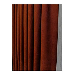 Ada Fonluk Kiremit Tek Kanat 1/3 Sık Pile - Her Odaya Uygun Lüks Fon Perde 150x280 cm